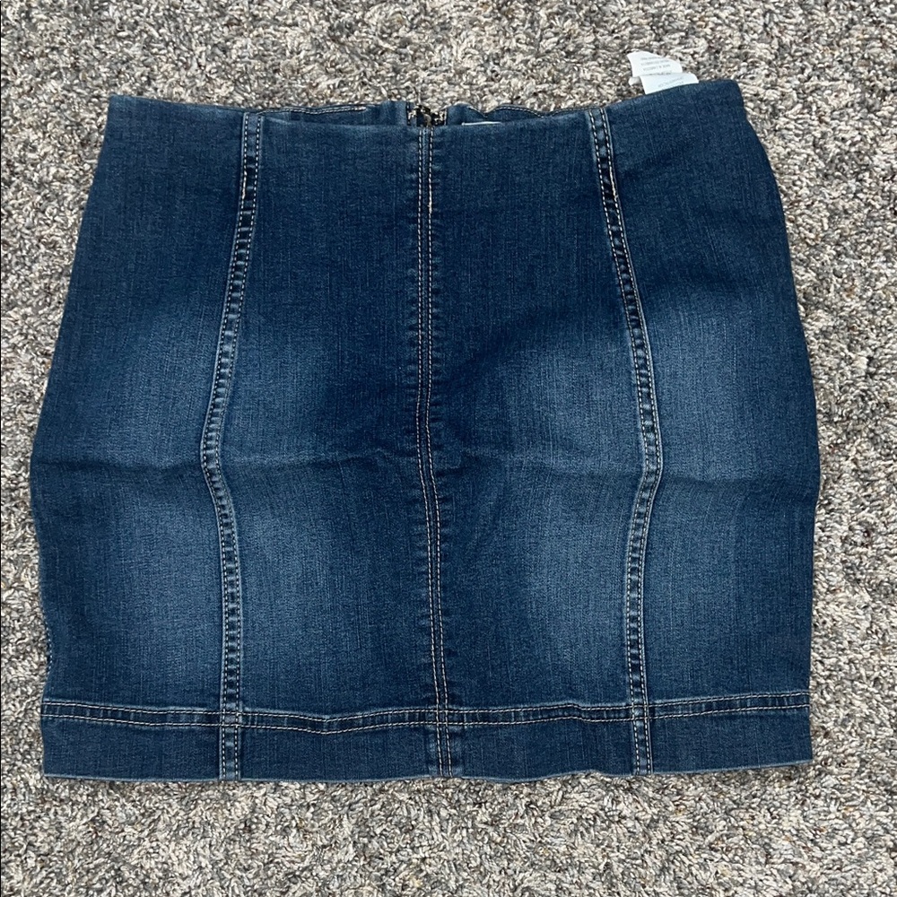 Jolt Dark Blue Denim Pencil Skirt
